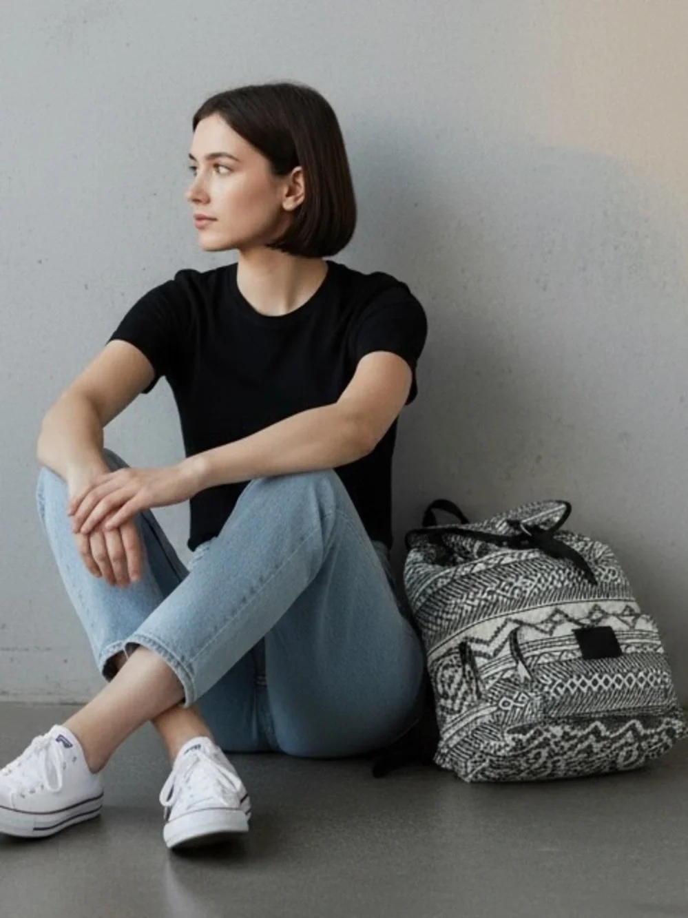 Victoria's Secret PINK Bling Sequin Aztec Backpack in black and white - Picture 3 of 16